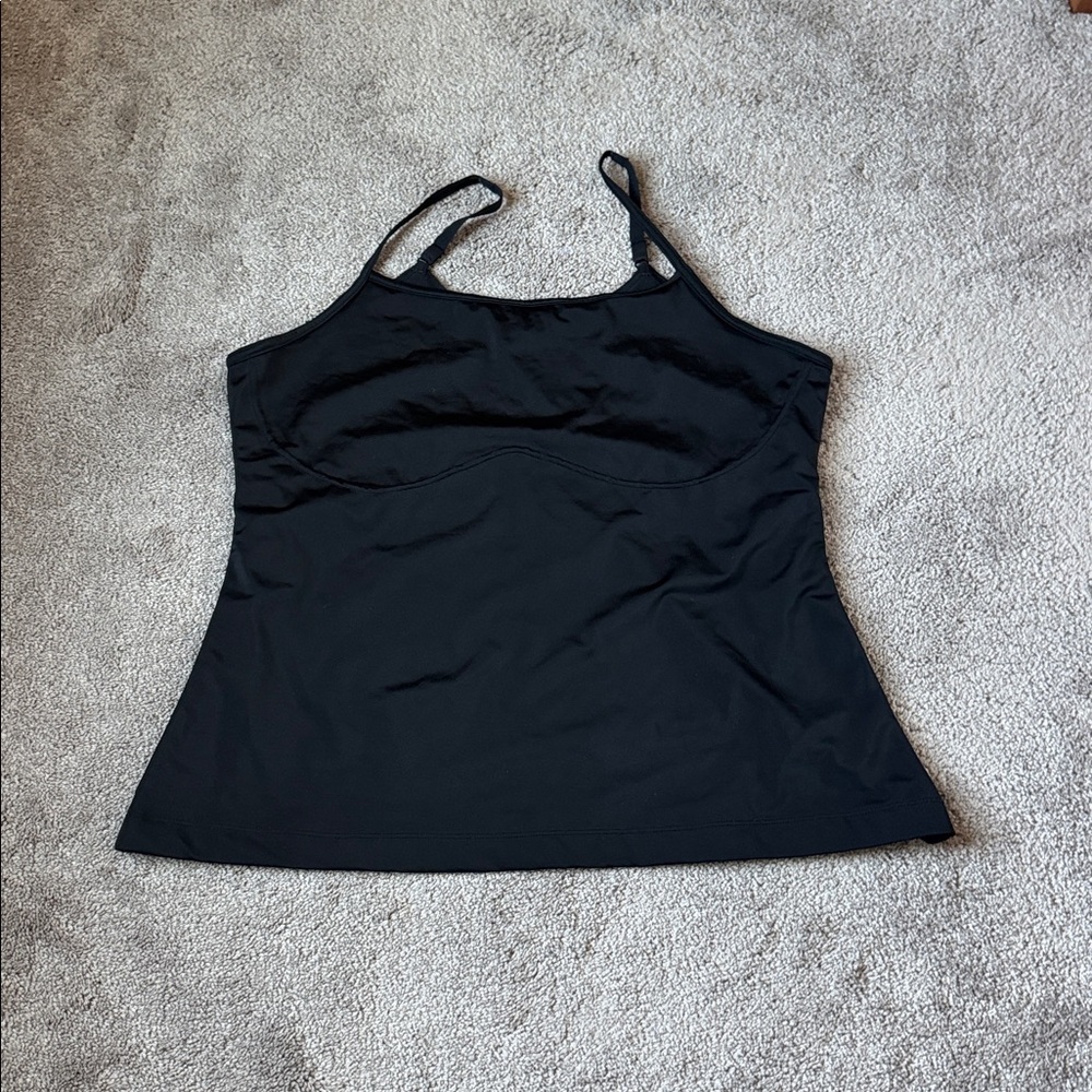 Comfort Choice Black Stretch Cami Tank Top Adjustable Straps SIZE 1X